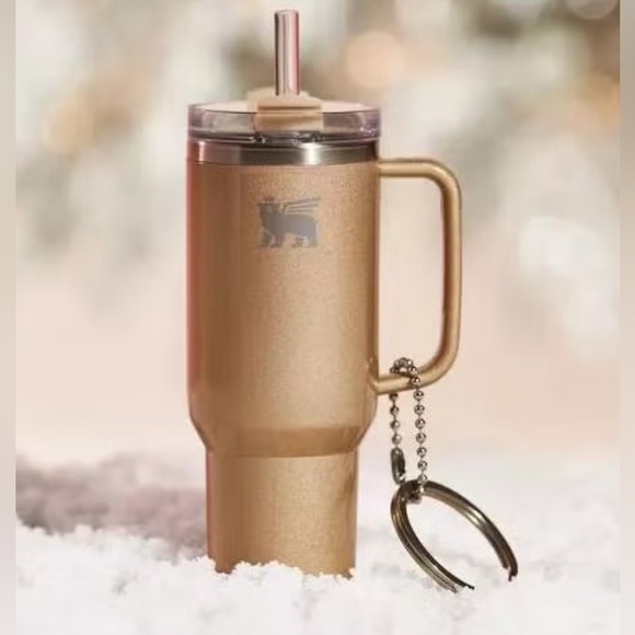 2 STANLEY mini quencher Water Bottle Keychain Christmas Ornament Charm Set of 2 - Picture 7 of 10